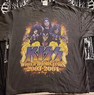 Vintage Kiss World Domination Tour Alive 2003-2004 XXL - Tennessee River Tag • $50