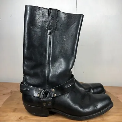 Sancho Boots 45 Mens 11 Harness Black Leather Biker Classic Vintage Pull On • $99.97