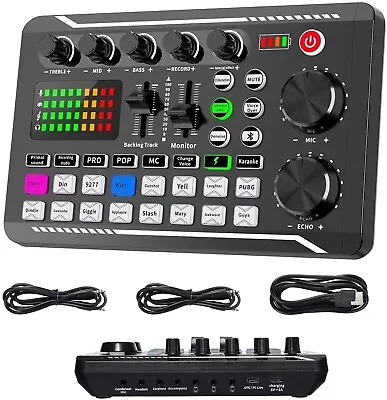 Live Sound Card And Audio Interface With DJ Mixer Effects And Voice ChangerBlue • $45