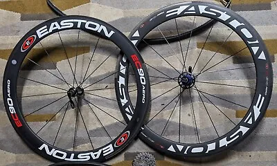 Easton EC90 Tubular Road Bike Wheel Set 700c.   INCLUDES New Tires And Cassette! • $350