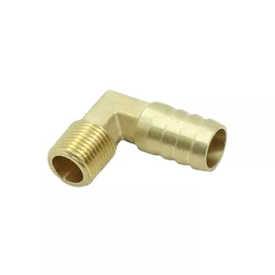 Brass Barb Fitting Male Elbow 90 Degree 5/8  Barb X 3/8  NPT Adapter • $10.99