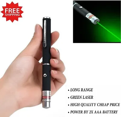 LASER POINTER Green Pen Light 1MW 532NM Torch Lazer Beam Cat Pet 50 Miles • £3.39