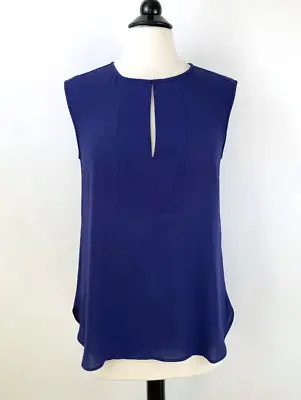 J. Crew Sleeveless Split Neck Blouse 6 Small Purple Sleeveless Tunic Top Keyhole • $7.95