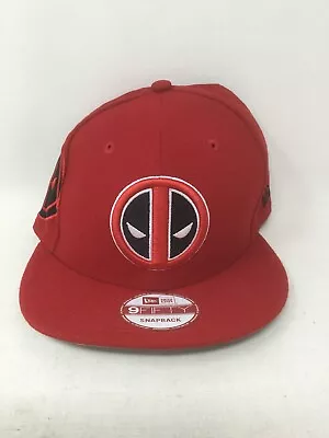 Deadpool Logo Marvel New Era 9Fifty Red Heather Crisp Snapback Cap Hat • $29.99