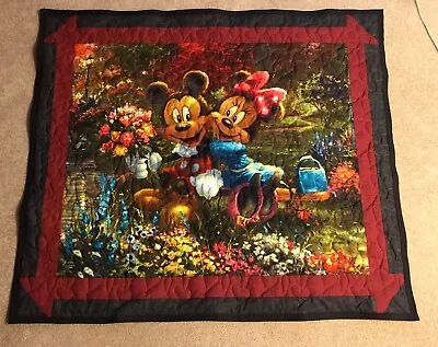 Disney's Mickey & Minnie Mouse Baby Quilt Handmade Thomas Kincaid New • $70