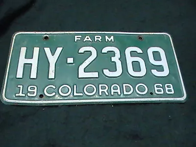 Vintage 1968 Colorado Farm Tractor Truck License Plate Tag Man Cave • $15.09