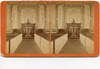 Northampton MA: “Old Church” Interior; Pulpit & Pews ~1880 D823 • £13.48