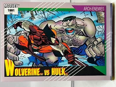 1991 Impel Marvel Trading Card #108 Wolverine Vs Hulk Arch Enemies • $1