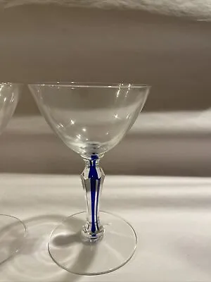 $15 • Buy 2 Cobalt Blue Liquor Glasses Rare Possible Morgantown By Fischer From 1930s