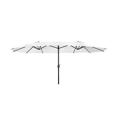 Twin Double Sided 15 X9ft Rectangular Patio Outdoor Market Dining Table Umbrella • $162.99