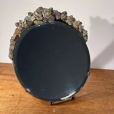 1930's Vintage Barbola Mirror Art Deco Shabby Chic Floral Beveled • $65