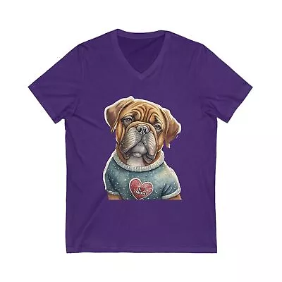 Mastiff Dog Mom Jersey Short Sleeve V-Neck Tee - Gift For Dog Lovers • $25.30