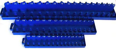 92pc BLUE METRIC GOLIATH INDUSTRIAL SOCKET TRAY RACK RAIL HOLDERS DEEP SHALLOW • $20.99