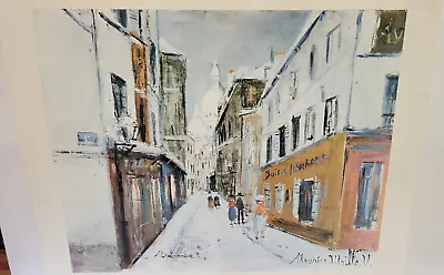 Vintage Maurice Utrillo Montmartre Sacre Coeur In Winter Street Scene Art Print • $49.99