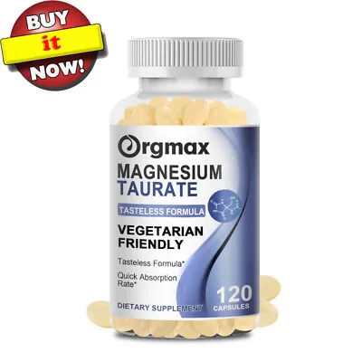 120Pcs Magnesium Taurate Capsules Support Cardiovascular HealthImprove Memory • £12.56