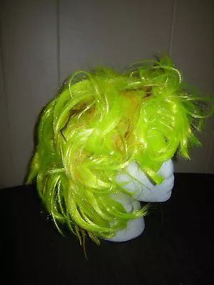 Neon Yellow Feather Hair WIG One Size Anime Sexy Zombie Party Rave Costume • $6