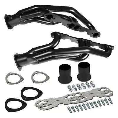 Fit 88-97 Chevy GMC Truck 1500 2500 3500 5.0L 5.7L Steel Headers Black Coated U • $138.99