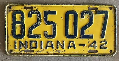 $115.96 • Buy 1942 Indiana License Plate Yellow And Blue #825027