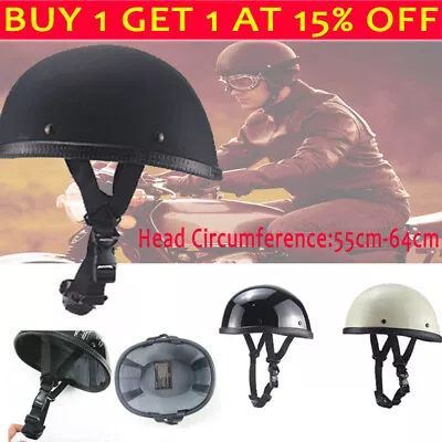 Lightest Motorcycle FLAT DOT Beanie Helmet Half Helmet Cap Skid Scooter Chopper • $42.69