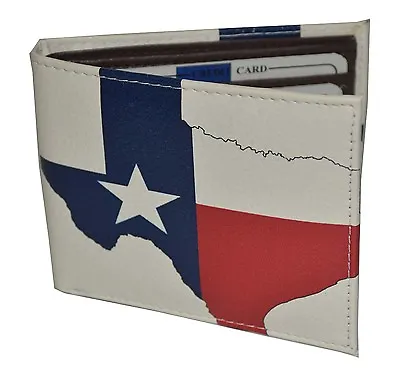 Leatherboss Men Bifold Exotic Wallet Texas Flag Map With Printed Gift Box • $12.99