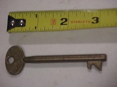 Vintage 3 1/4  Brass Skeleton Gamewell Police Fire Call Box Key Free Shipping • $24.99