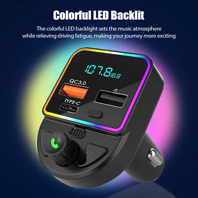 Car Bluetooth FM Transmitter Radio Music Adapter Cigarette Lighter USB Charger • $11.39