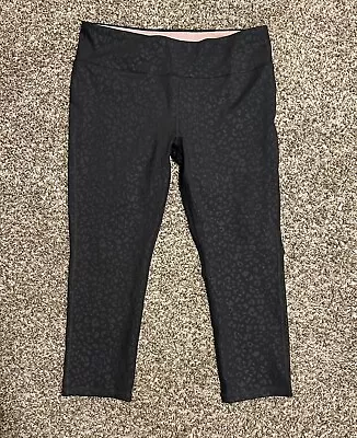 ☑️  Marika Sport Women’s Leggings Gray W/ Animal Print Pink Lining L 12-14 W119 • $10.01