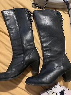£9.90 • Buy Pavers Italian Leather Knee High Boots Size 7 Used Very Good Condition