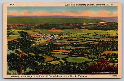 Tuscarora Summit PA - Lincoln Highway - McConnellsburg -Curt Teich 1937 • $4.65