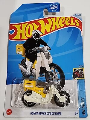 HOT WHEELS 2023 Honda Super Cub Yellow HW Moto 87/250 HKK32 Sealed • $9