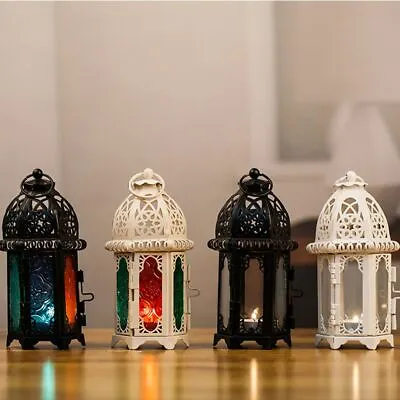 Moroccan Lantern Candlestick Tea Light Lamp Candle Holder Hanging Decor Garden • $19.04