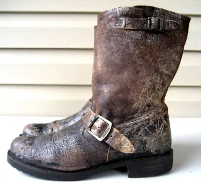 Frye Veronica Short Distressed Womens Size 9 B Brown Leather Boots • $69.90