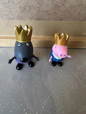 Peppa Pig George And Danny Dog With Crowns Figures • £6.99