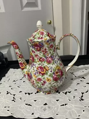 Royal Winton Atlas Fine Bone China Coffeepot In Summertime Chintz(SALE) • $200