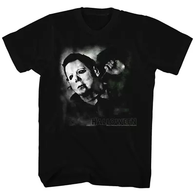 Halloween T-Shirt Michael Myers Stabbed By Knitting Needle Black Tee • $22.94