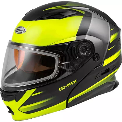 GMAX MD-01S Modular Dual Lens Shield Snow Helmet (Matte Black/Hi-Vis XX-Large) • $59.99