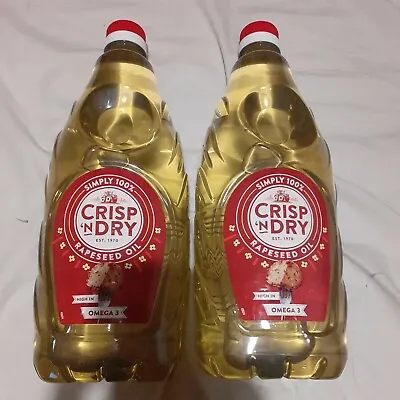 2x 2litre Bottles Of CRISP N DRY Vegetable Rapseed Cooking Oil 4KG BBSEPT24.3P&P • £22.69