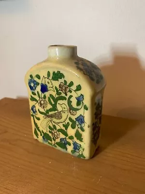 Antique Iznik Bottle Persian Qajar Pottery Flask Jar ! Bird Of Paradise!   NR • $29.99