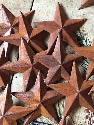 Lot Of 25 Rusty Barn Stars Star 3.5 In 3 1/2  Primitive Country 2D Rust Craft • $22.95