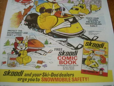 1972 Vintage SKI DOO Snowmobile Comic Book Ad Brochure Cartoon • $9.47