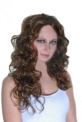 £4.99 • Buy Hollywood Starlet Wig Brown Beyonce Style Long Curly Wig Fancy Dress Accessory