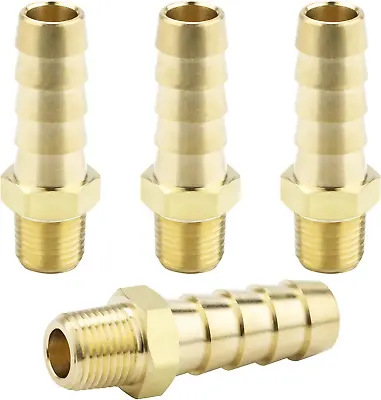 KOOTANS 4pcs 3/8  Hose Barb To 1/8 NPT Male Brass Quick Coupler Air M Type • $11.84