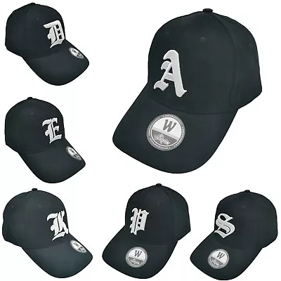 Baseball Cap Black Hat 3D Gothic Letter Unisex Women Men Casual Adjustable Starp • $27.58