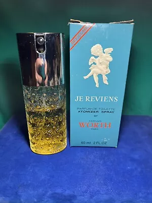 JE REVIENS Worth Perfume Vintage Bottle 2 Oz Made In France Vanity Display • $25