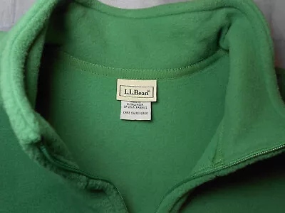 NEW L.L. BEAN Large L POLARTEC FLEECE Jacket Full-zip Green Men's Nwot • $28.99