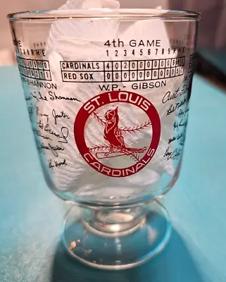 Vintage 1967 St Louis Cardinals World Champions Souvenir Glass Mug Cup Mlb • $29.95