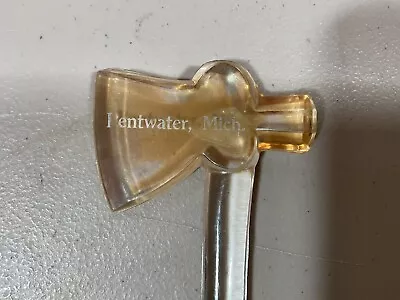 Pentwater Mich Souvenir Hatchet Gold Wash Glass 6  • $35