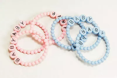 1.25  Plastic Bracelet Baby Shower Cupcake Topper Decoration Favors Blue Pink  • $7.99