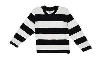 Infants/Toddlers/Kid Black & White Striped T-Shirt Costume Convict Prisoner Mime • $10.99