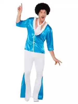 SALE 70s Super Glam W/Shirt Trousers & Neck Tie Mens Abba Fancy Dress Costume • £18